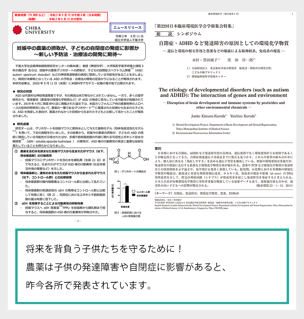 妊娠中の農薬の摂取が子供の自閉症の発症に影響か Washell